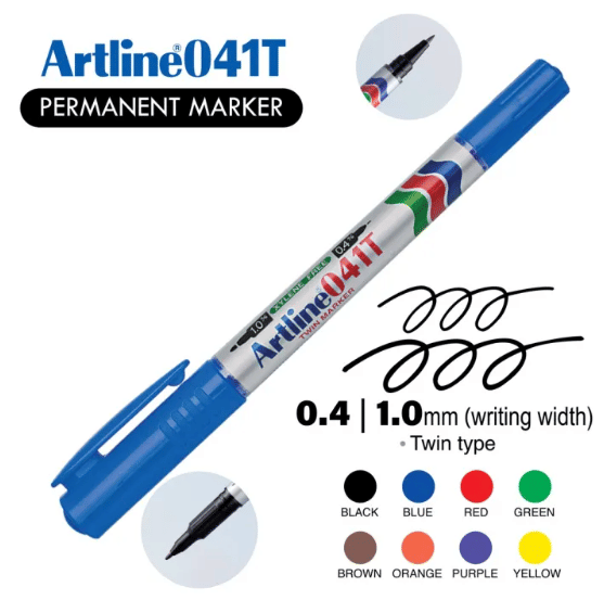 ปากกาเคมี ARTLINE EK-041T หัวปากกา 2 หัว ขนาด 0.4 - 0.1 มม. สีน้ำเงิน_7